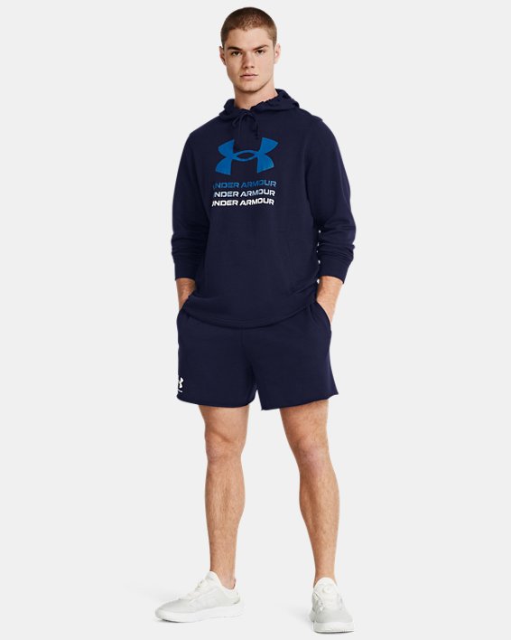 Men's UA Rival Terry 6" Shorts in Blue image number 2